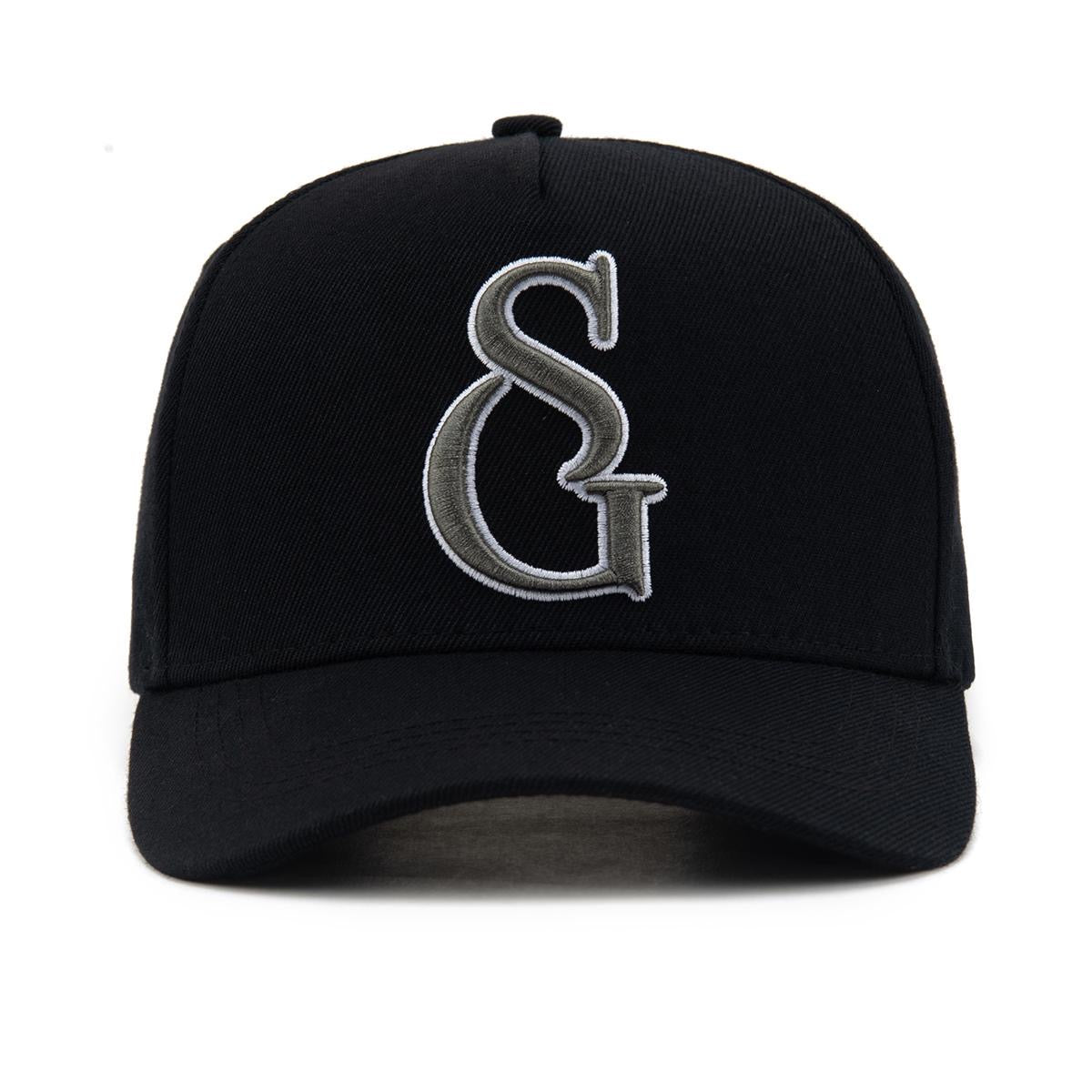 Black & Grey ‘SG’ Cap With White Outline