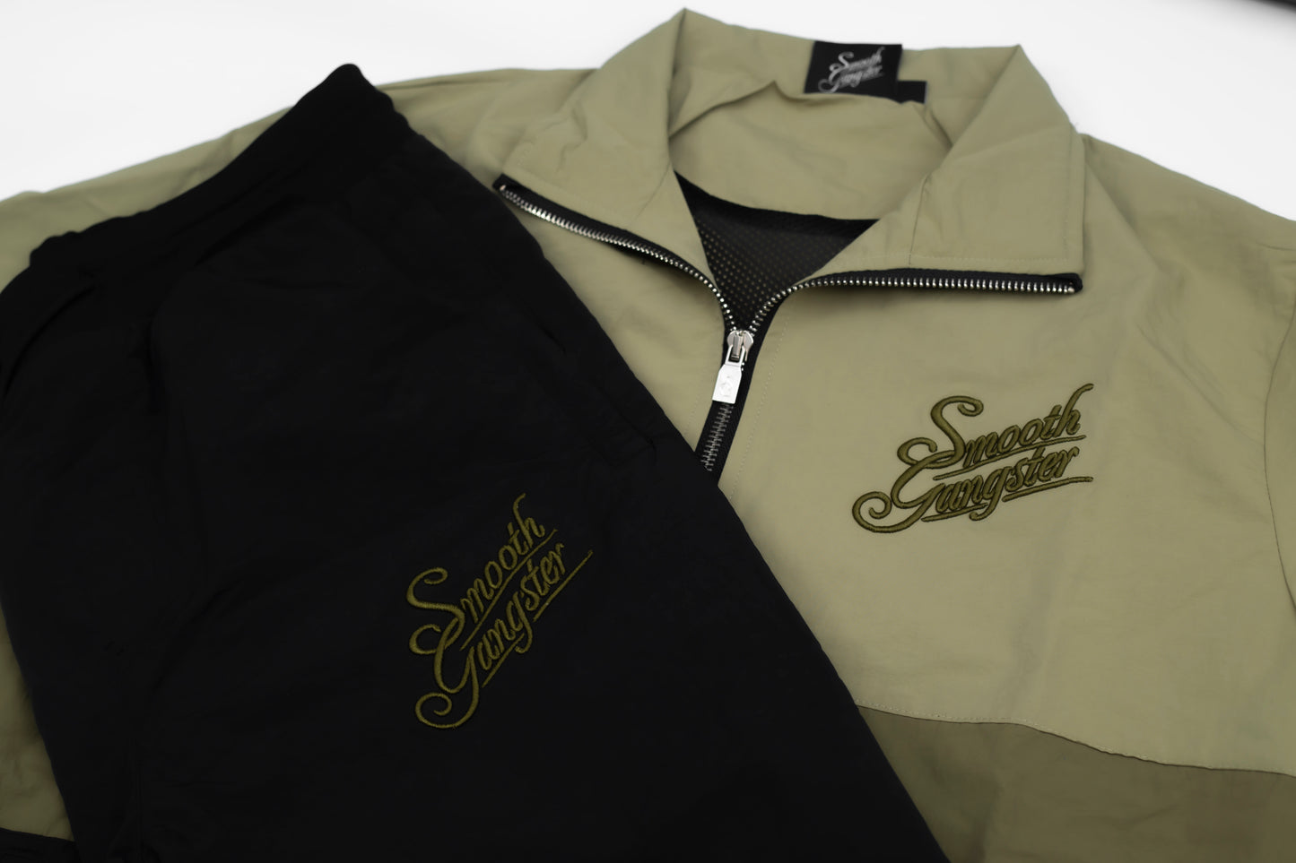 Khaki Colourway Nylon 'Smooth Gangster' Tracksuit